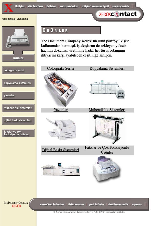 Xerox product catalog