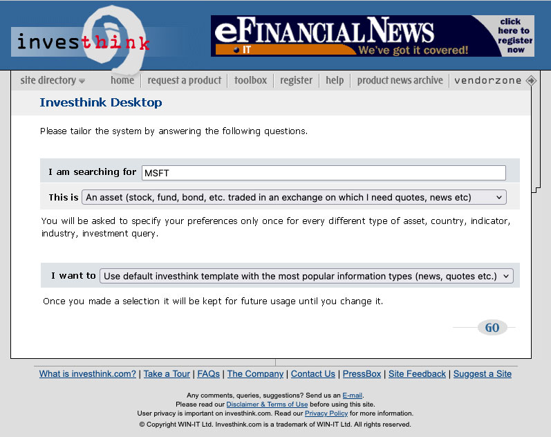 Investhink Java application