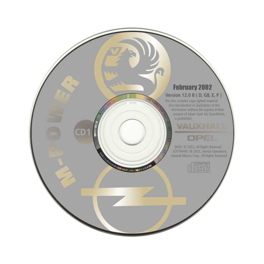 Client branded M-Power software installation CD for General Motors / Vauxhall. 2002