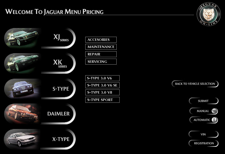 Jaguar website mock-up