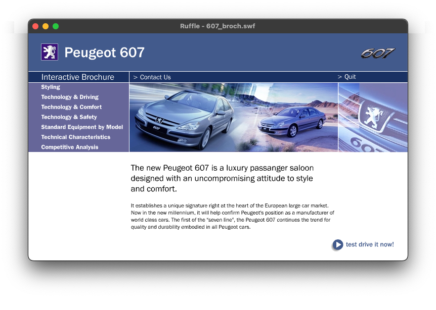 Peugeot 607 interactive CD intro