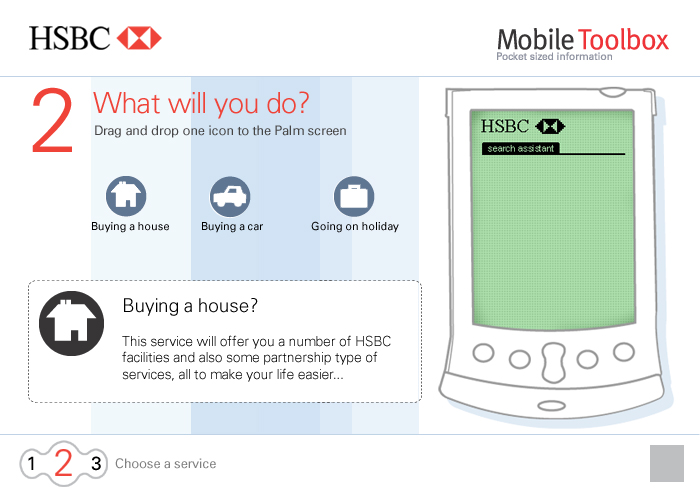 HSBC PalmPilot microsite mock-up page 2