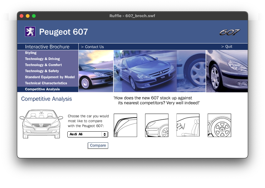 Peugeot 607 comparison tool