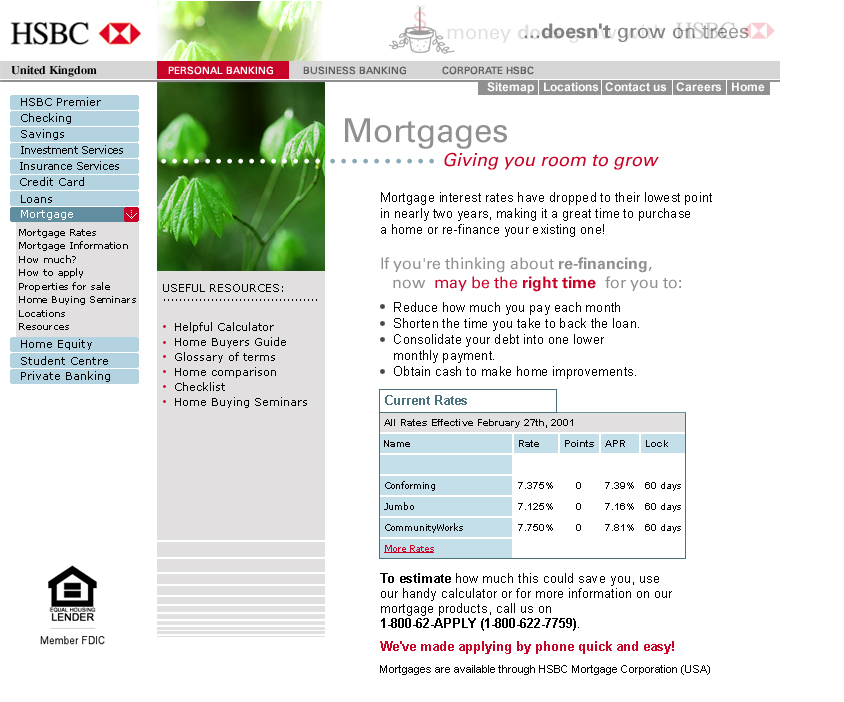 HSBC UK Mortgage Page