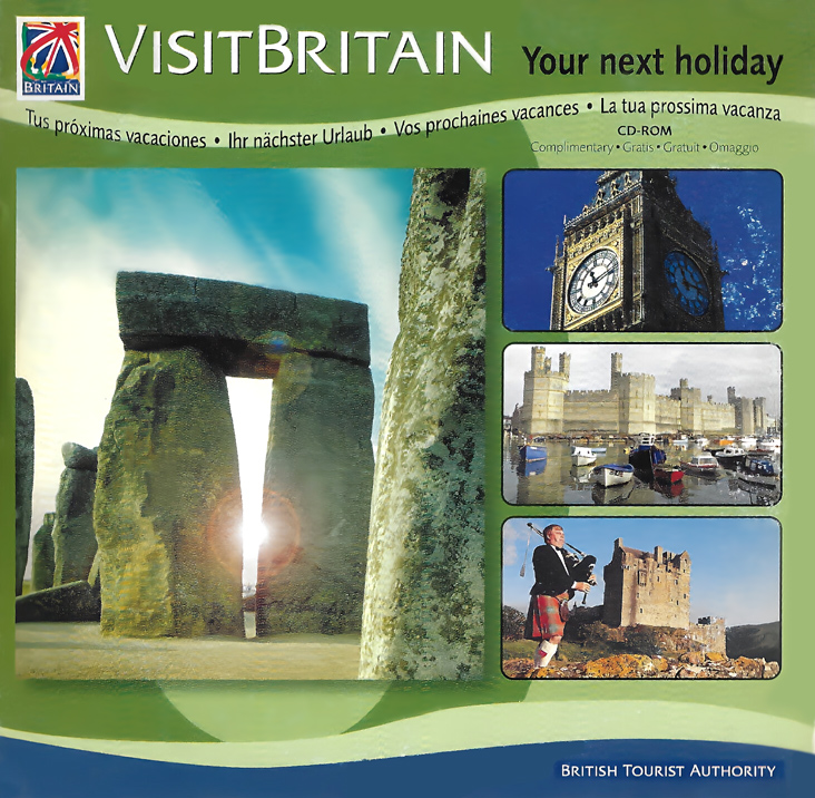 Sleeve design for the British Tourist Authority Interactive CD. I also designed and developed the interactive CD itself. 2004