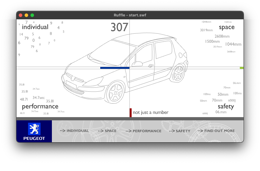 Peugeot 307 CD welcome screen