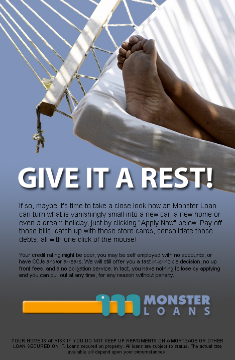 Monster Loans email campaign