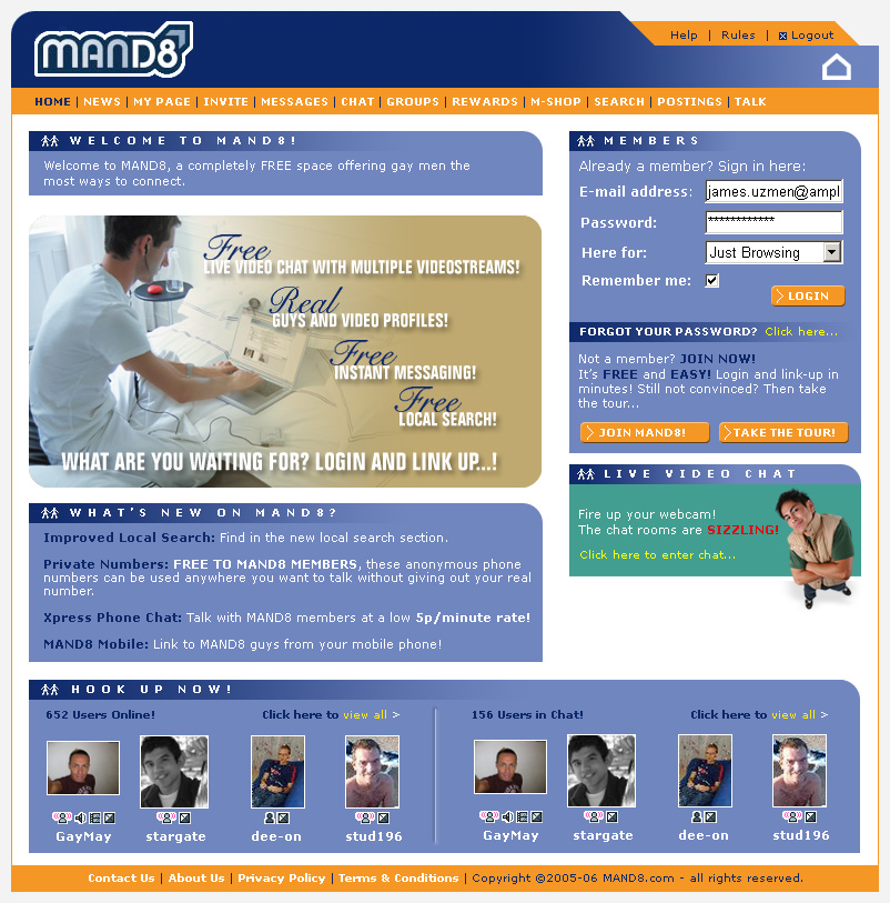 ManD8 dating site redesign