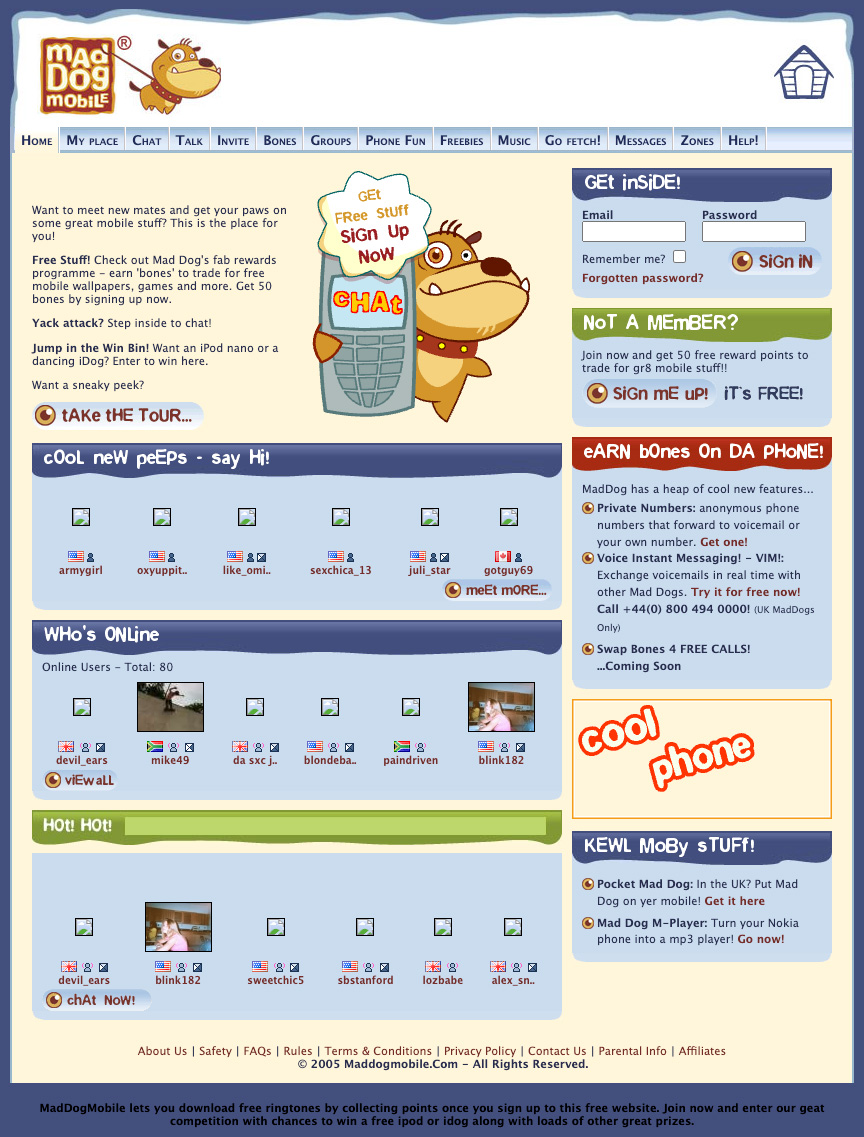 MadDogMobile teen portal