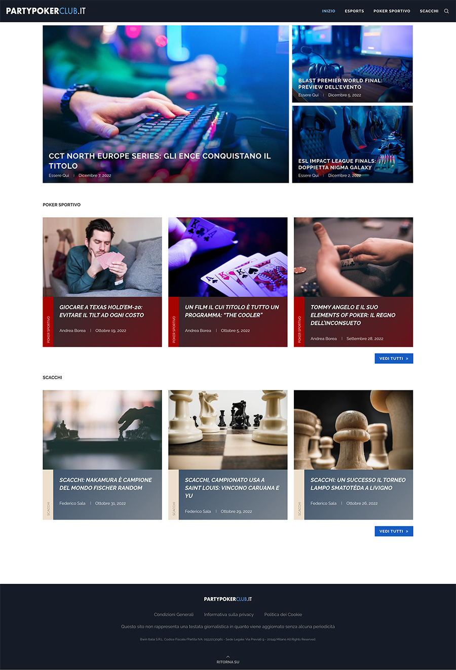 WordPress blog for PartyPokerClub.it, an Italian sister site of Partypoker.com.