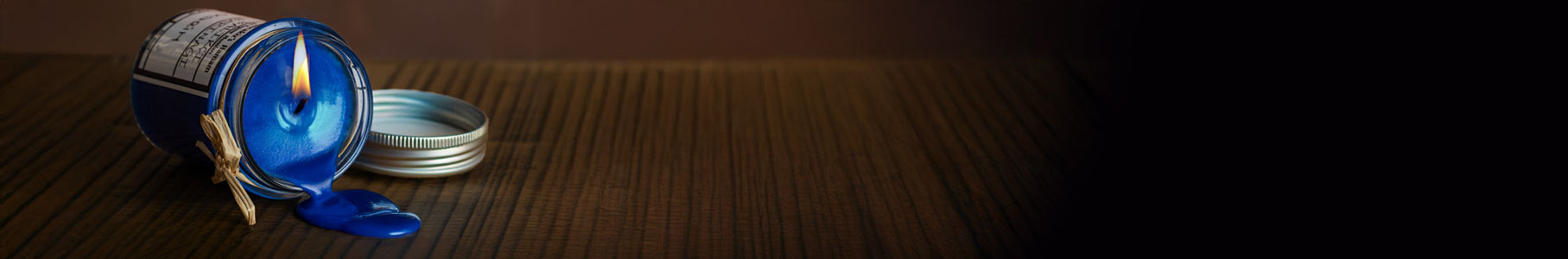 Scented candle product category header image partially created using Generative AI.